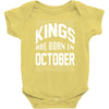 kings are born in october Baby Bodysuit
