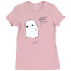 sad ghost Ladies Fitted T-Shirt
