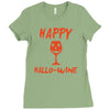 halloween happy hallowine Ladies Fitted T-Shirt