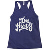 i'm happy Racerback Tank