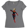 captain marvel Women's Triblend Scoop T-shirt