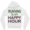 running is my happy hour Zipper Hoodie