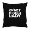 crazy boxer lady Throw Pillow