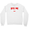 bite me halloween vampire teeth Crewneck Sweatshirt