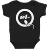 el q white logo Baby Bodysuit