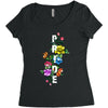 Pride Floral LGBT Colors Women's Triblend Scoop T-shirt