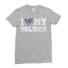 i love my soldier navy camouflage Ladies Fitted T-Shirt