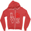 love paw rhinestud Zipper Hoodie