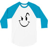 evil acid house smiley smily face mens t shirt 3/4 Sleeve Shirt