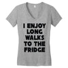 i enjoy long walks to the fridge Women's V-Neck T-Shirt