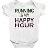 running is my happy hour Baby Bodysuit