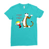 calvin hobbes Ladies Fitted T-Shirt