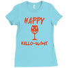 halloween happy hallowine Ladies Fitted T-Shirt