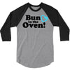 Bun in the Oven with Heart Baby Boy 3/4 Sleeve Shirt