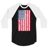 t-rex vintage american flag 3/4 Sleeve Shirt