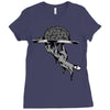 zombie eating brains Ladies Fitted T-Shirt