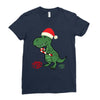 christmas dinosaur Ladies Fitted T-Shirt