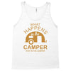 what happens in camper stays in camper vintage style camp funny Tank Top