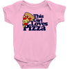 this girl loves pizza Baby Bodysuit
