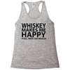 whiskey makes me happy you not so much Racerback Tank