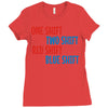 one shift two shift red shift blue shift Ladies Fitted T-Shirt