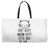 weird kitty Weekender Totes