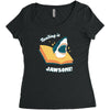 reading is jawsome Women's Triblend Scoop T-shirt