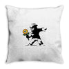 banksy flower Throw Pillow