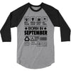 Born In September 3/4 Sleeve Shirt