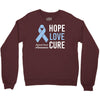 hope love cure stomach cancer awareness Crewneck Sweatshirt
