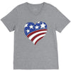 disstressed america flag heart V-Neck Tee