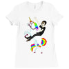 unicorn and human best friends Ladies Fitted T-Shirt