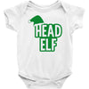 christmas head elf Baby Onesie