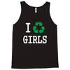 i recycle girls slogan text funny baseball jersey Tank Top