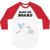 Baby On Board with Stork 3/4 Sleeve Shirt