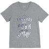 legends are born in may funny V-Neck Tee