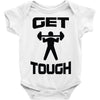 get tough weight lifter lifting gym Baby Onesie