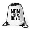 mom of boys Drawstring Bags