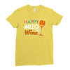 happy hallowine Ladies Fitted T-Shirt