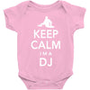 keep calm i'm a dj   mens funny Baby Onesie