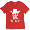 outlaw cow boy motor bike V-Neck Tee