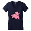 flying pig Women's V-Neck T-Shirt
