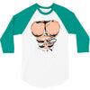 ripped muscles, six pack, 3/4 Sleeve Shirt