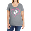 Baby Girl with Heart Any Name Customized Ladies Curvy T-Shirt