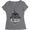 Kraken Loves Boat Women's Triblend Scoop T-shirt