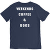 weekends coffe and dogs white back V-Neck Tee