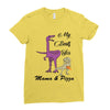 mama &amp; pizza dinasour Ladies Fitted T-Shirt