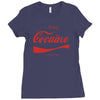enjoy cocaine funny gray Ladies Fitted T-Shirt