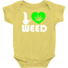 i love weed fun Baby Onesie