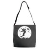skiier moon moonlight silhouett Adjustable Strap Totes